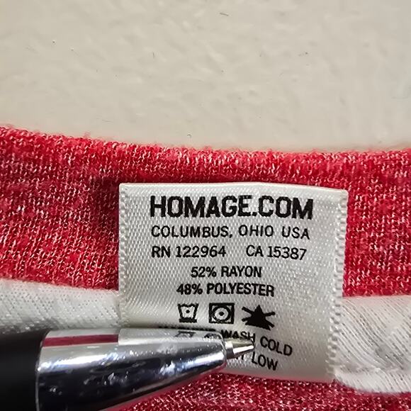 Homage  red ohio state print women's med relax fit tank top - Picture 8 of 9